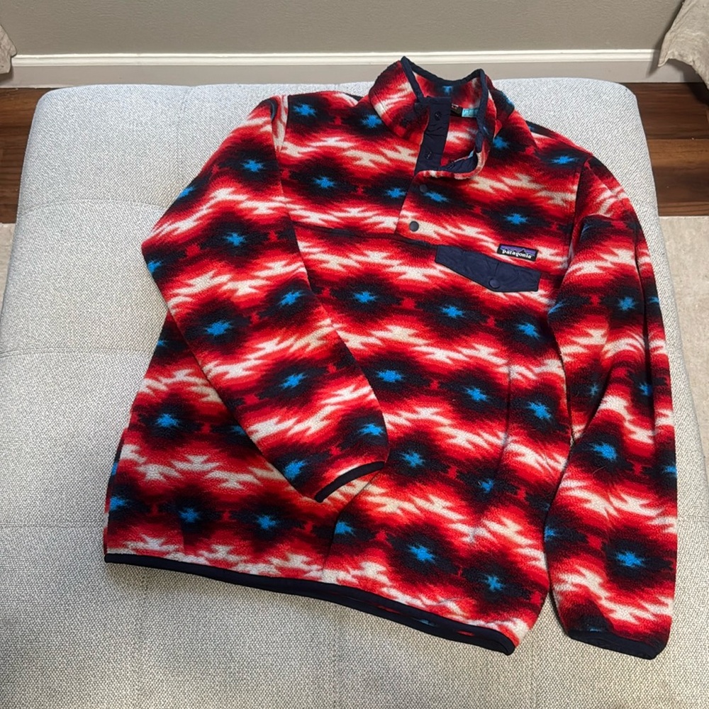 Patagonia Red and Blue Patterned Jacket